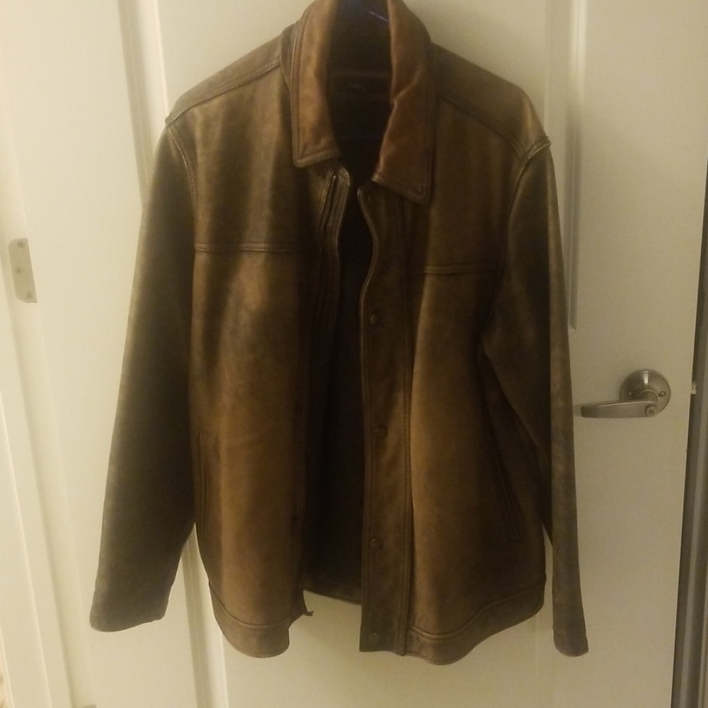 Brown leather jacket